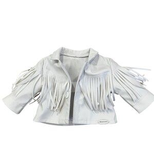 American Girl Courtney 18" Doll White Faux Leather Fringe Jacket